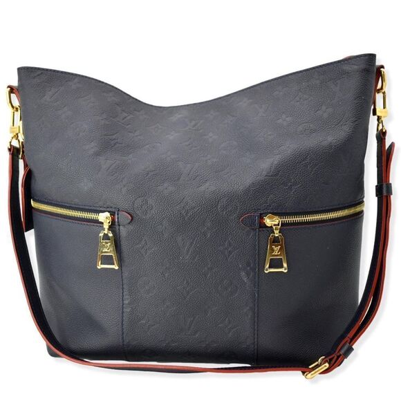 Louis Vuitton Melie Empreinte Leather Hobo Shoulder Bag Marine Rouge - Picture 1 of 11